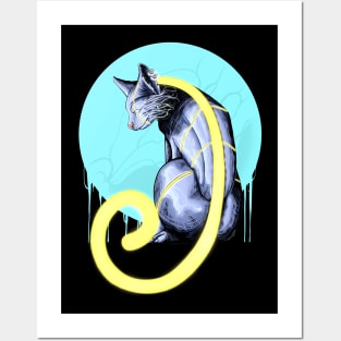 Moonlight Cat Posters and Art